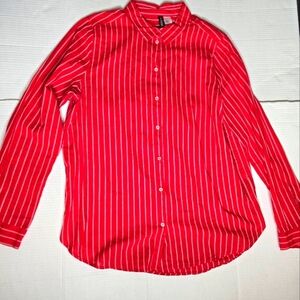 Divided Striped Button Up Shirt